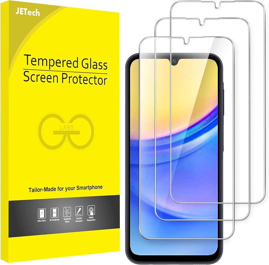 Screen Protector for A15, HD Clear, 9H Tempered Glass Film, Anti-Scratch Glass